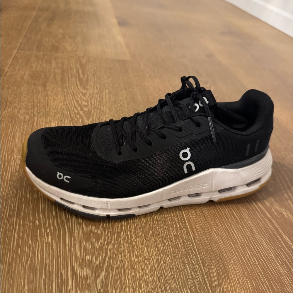 ON sneakers, black and white